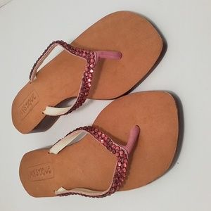 SALE ❌ mystique boutique Pink Imitation Stones Sandals Size 8 NEW